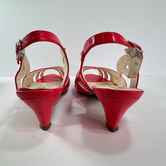 Bait Footwear Coral Pink Sling Back Peep Toe Cut Outs Heels sz 10 - Picture 5 of 11